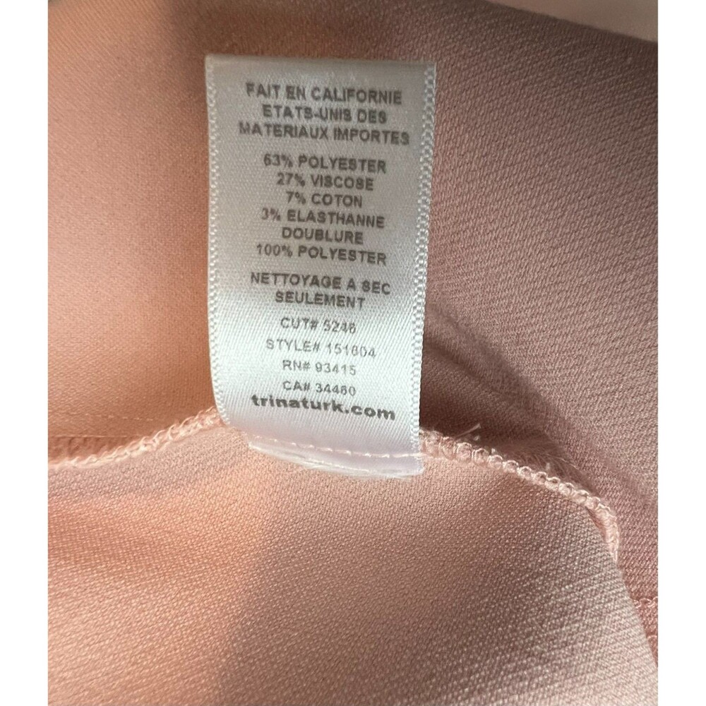 Trina Turk Pale Pink V-Neck Wide Wide Leg Jumpsuit Size 4 Business Casual - Picture 11 of 13